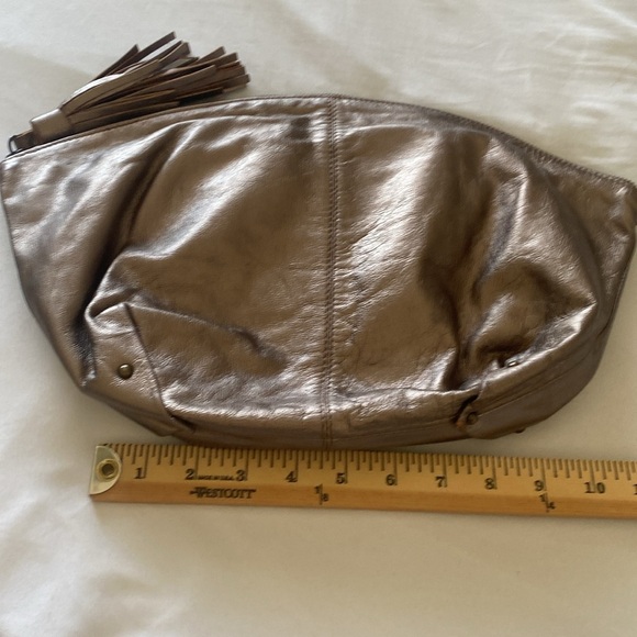 Jasper & Jeera Metallic Leather Clutch with Tassel - Picture 12 of 14